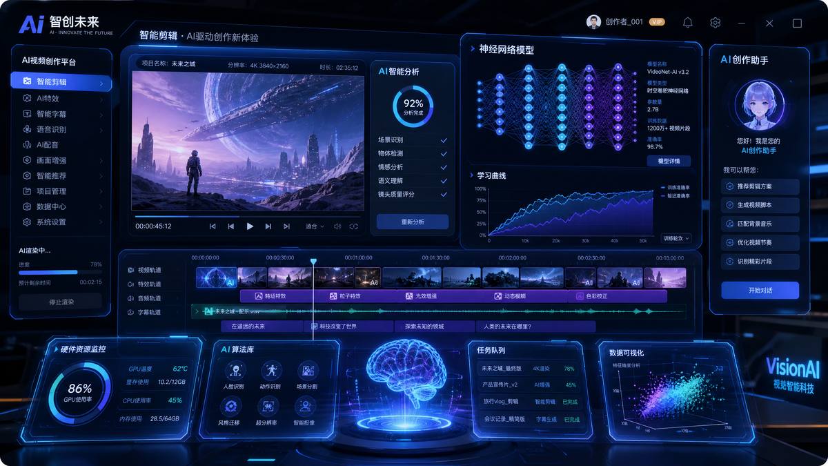 主播直播录屏AI视频创作工具